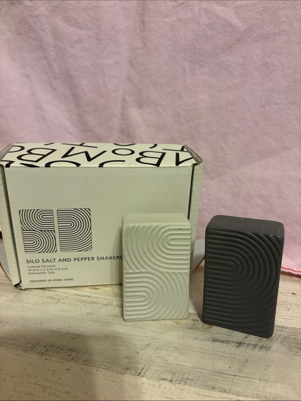 NIB Silo Salt and Pepper Shakers - Matte Gray & Charcoal